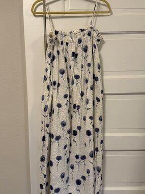 smocked strapless maxi dress Kasia Cosmos Strapless Smocked Maxi Dress White / M